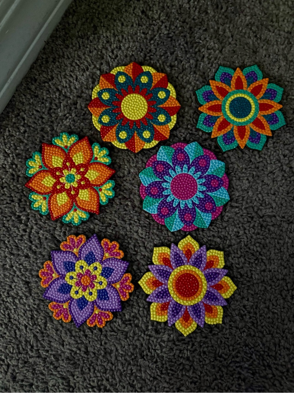 Colorful Floral Diamond Painting Coasters